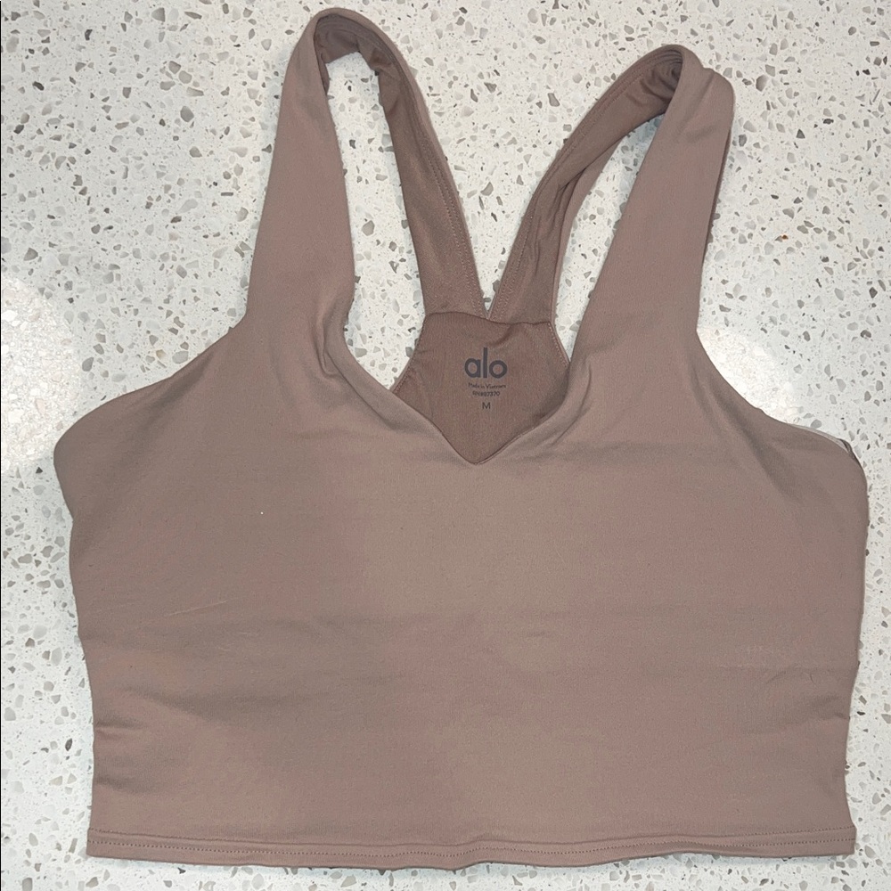 ALO Yoga Mauve Seamless Crop Sports Bra